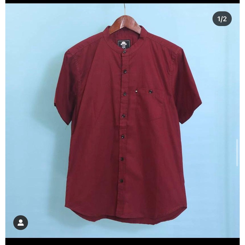 Kemeja Polos Pria Lengan Pendek Distro F2D Bahan Katun Premium Polos Formal Hitam Maroon Hijau Kemeja Cowo Cowok Laki Laki-laki Ukuran M L XL