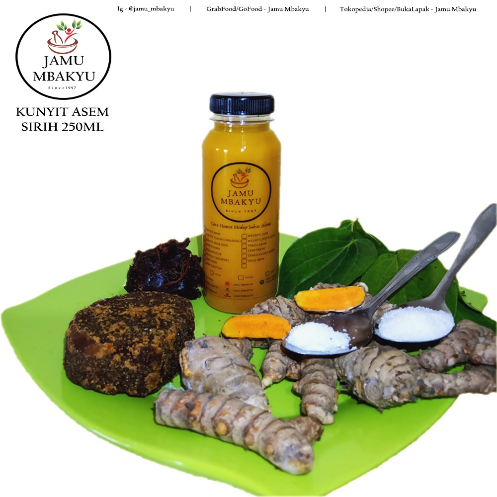 

Kunyit Asam Sirih 250ml Jamu Mbakyu