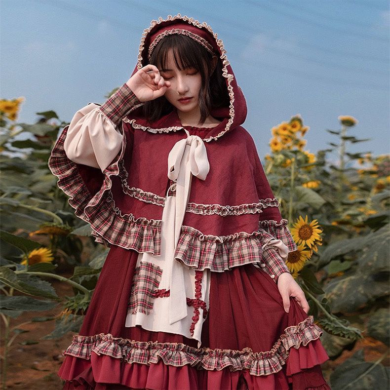[Little Red Riding Hood] full Lolita autumn winter Lolita Cape Lolita Dress Set OP dress
