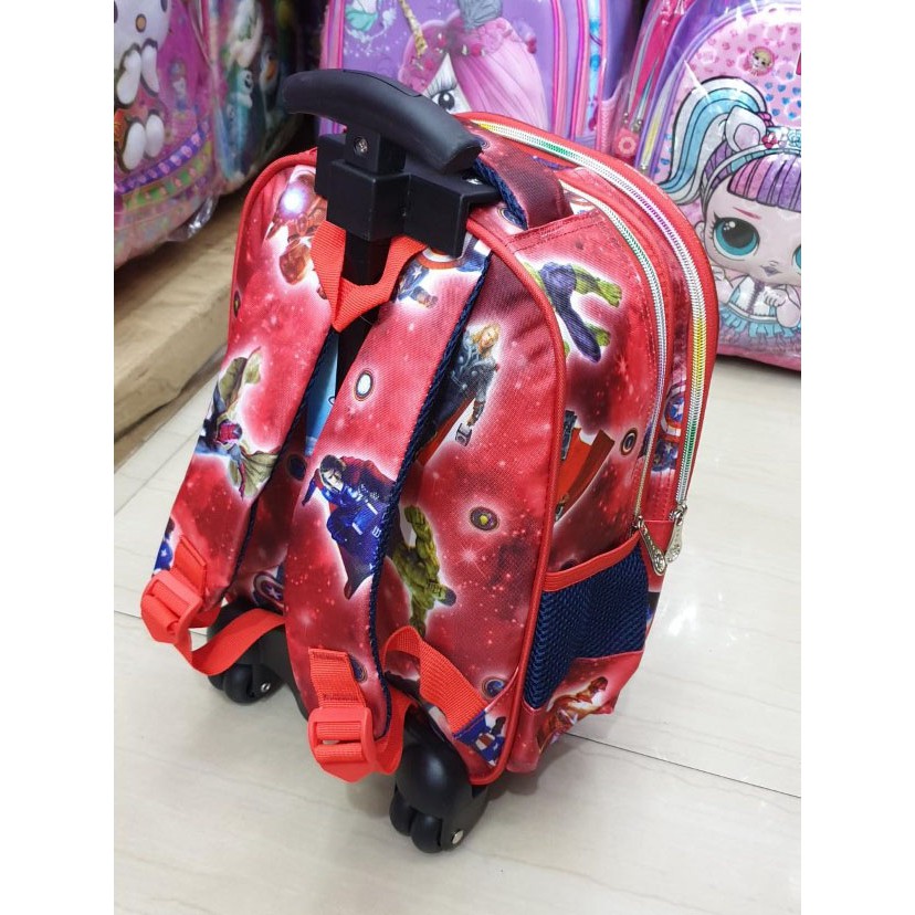 CUCI GUDANG PROMO Tas LAMPU + MUSIC Trolley Anak TK Import - 5D Timbul Gambar Anak Laki Laki