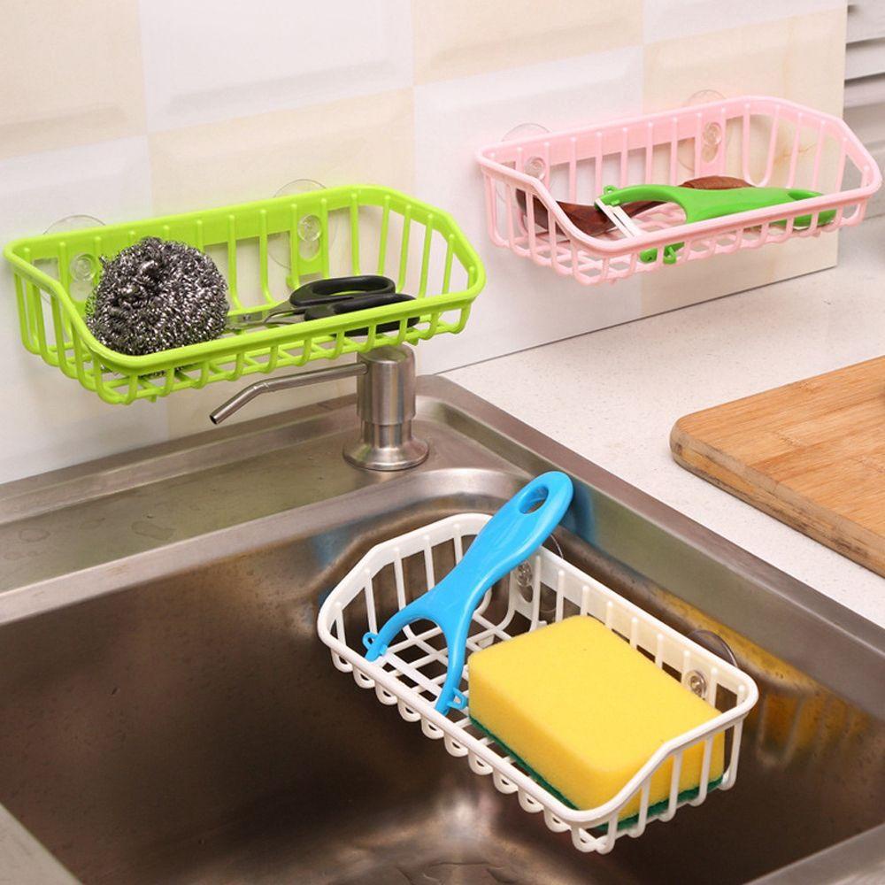 [Elegan] Rak Wastafel Suction Cup Multifungsi Tempat Sabun Cuci Piring Kamar Mandi Holders Drain Rack