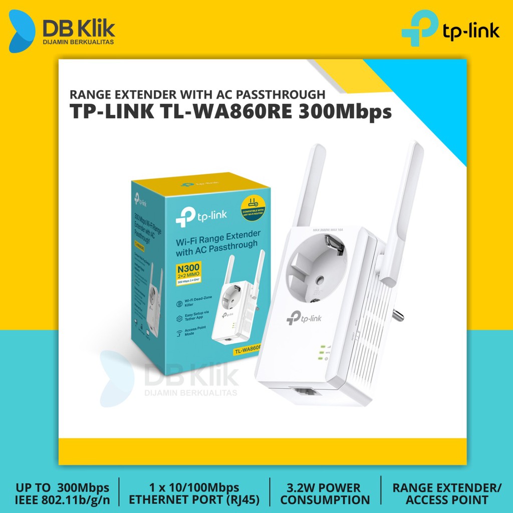 Range Extender TP-Link TL-WA860RE 300Mbps with AC Passthough - WA860RE