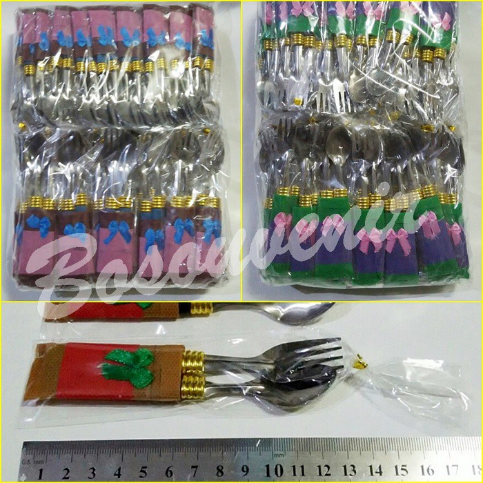 promo Souvenir Sendok Kecil+bungkus kain pur + Bungkus Plastik wanita | grosir | wedding| murah |