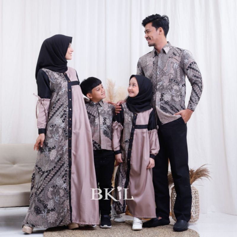 Couple Gamis Keluarga,Couple Lebaran 2024, Baju Muslim, Batik Couple Keluarga Modern
