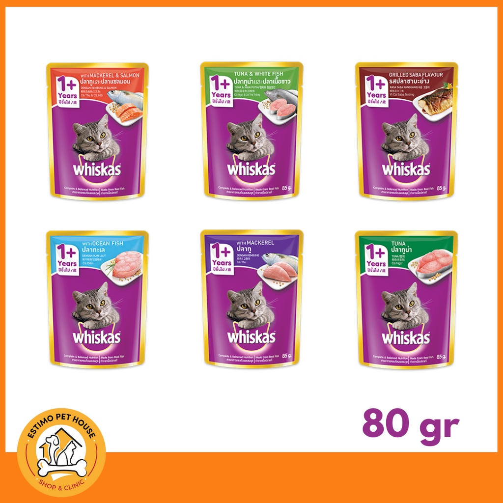 Jual WHISKAS POUCH ADULT SEMUA VARIAN RASA 80gr Shopee Indonesia