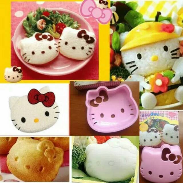 Cetakan bento kepala helly kitty