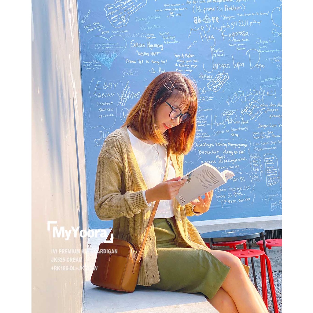 MyYoora Premium Knit Basic Cardigan Rajut JK530/JK525 /JK523-Ivi-Cream