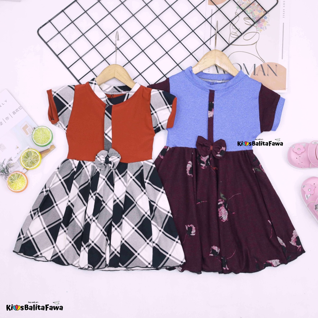 Dress Pita uk 2-3 Tahun / Dres Lengan Anak Perempuan Murah Baju Gaun Pesta Kids Adem Harian