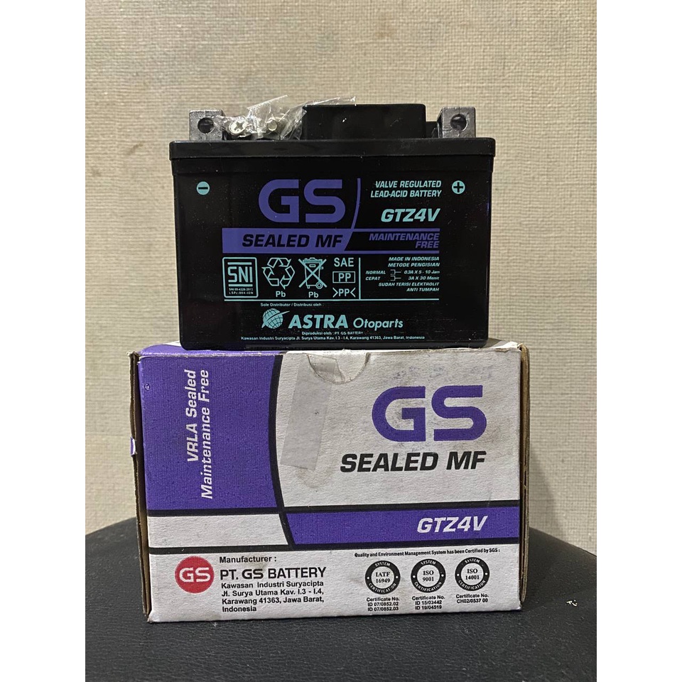 Jual Aki Motor GS GTZ4V 100% ORIGINAL u/ Beat, Vario, Mio, Scoopy, Revo