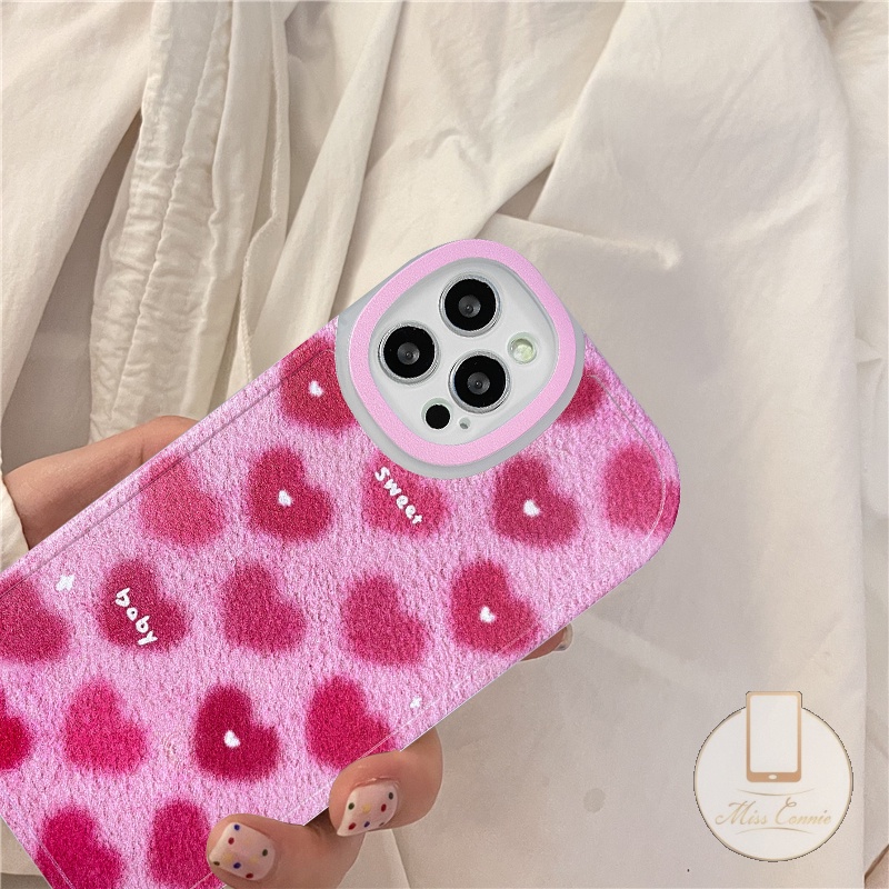 Xiaomi Redmi 12C POCO F4 M3 POCO X3 Pro NFC K40s Note 10 10S 10 Max Plus 8 9 Pro 8 11 9 Redmi A1 10C 10 9T 9A 9C NFC INS Fashion Pink Love Heart Case Sweater Pattern Lembut Sarung TPU