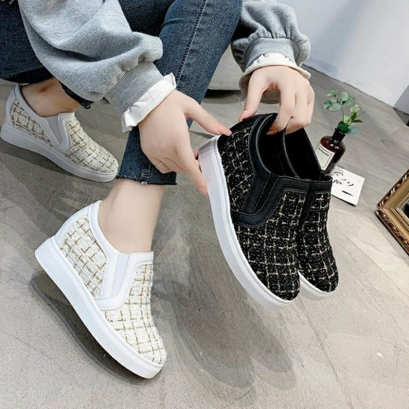 AVANCEID 1863 Sepatu Sneakers Boots Wanita Canvas Kerja Sekolah Hitam Import