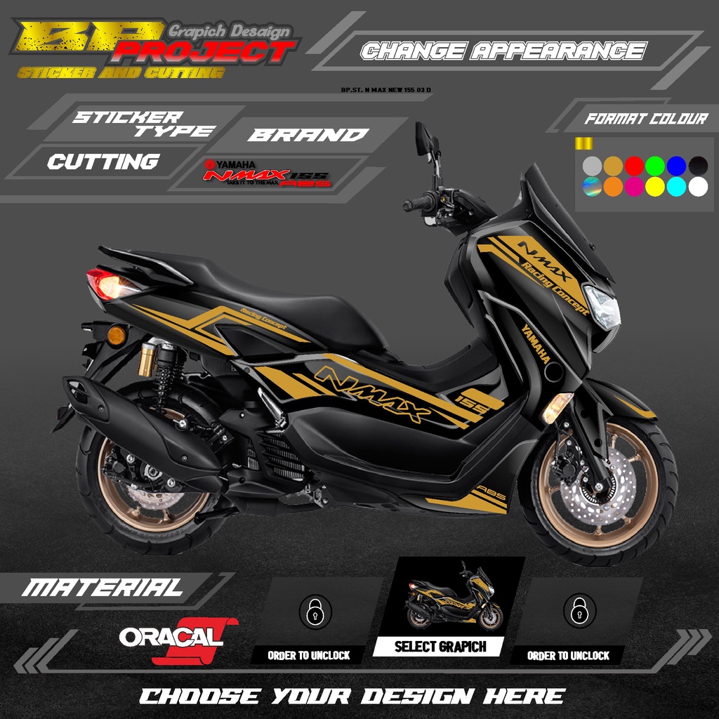 STICKER CUTTING BODY MOTOR N MAX NEW 2020 setiker polet yamaha N MAX 155 new 2020. CODE BP. 03 D