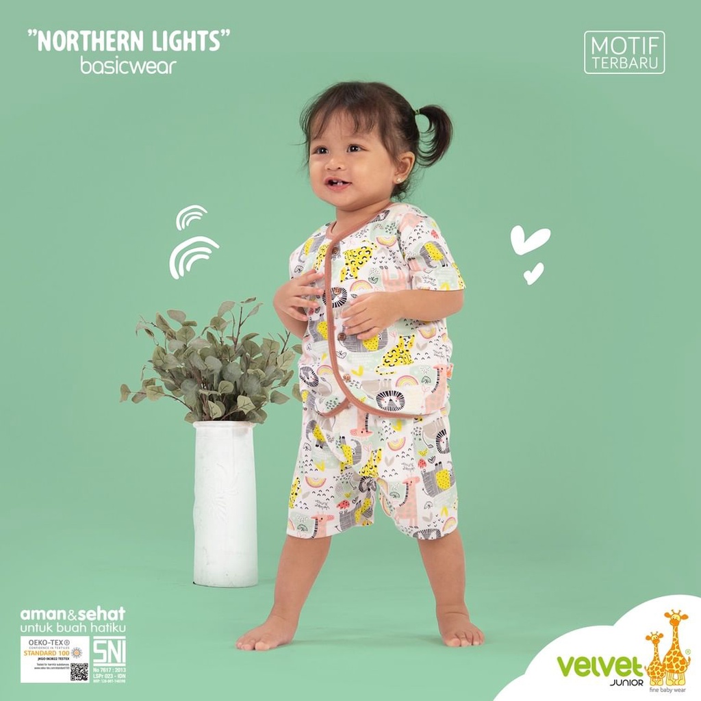 VELVET JUNIOR SETELAN BAYI MOTIF NORTHERN LIGHTS / SETELAN BAYI