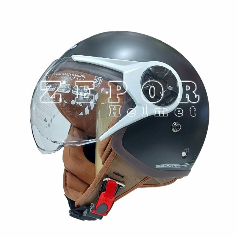 Helm Cargloss YRH HIJAB Solid Hitam Doff Original SNI DOT