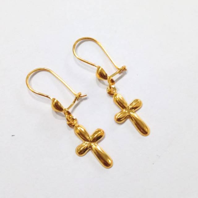 anting korea model salib anting fashion hadiah ultah anting emas asli emas asli