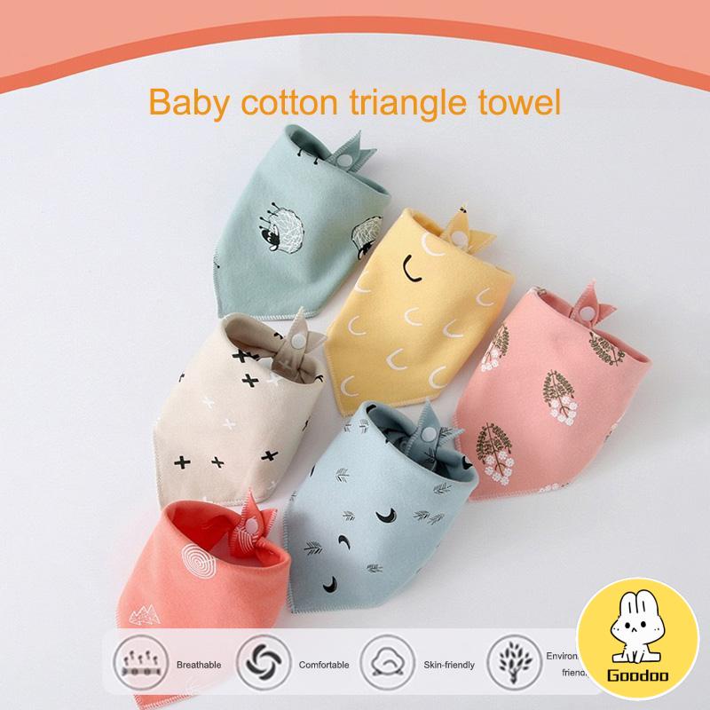 Bayi Saliva Handuk Bayi Segitiga Handuk Double Snap Tombol Bayi Baru Lahir Anak Kepala Syal Bib Scarf -Doo