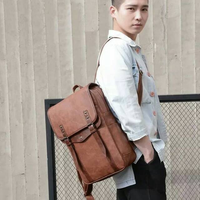 TAS RANSEL KULIT LAPTOP BAG PRIA / WANITA BACKPACK