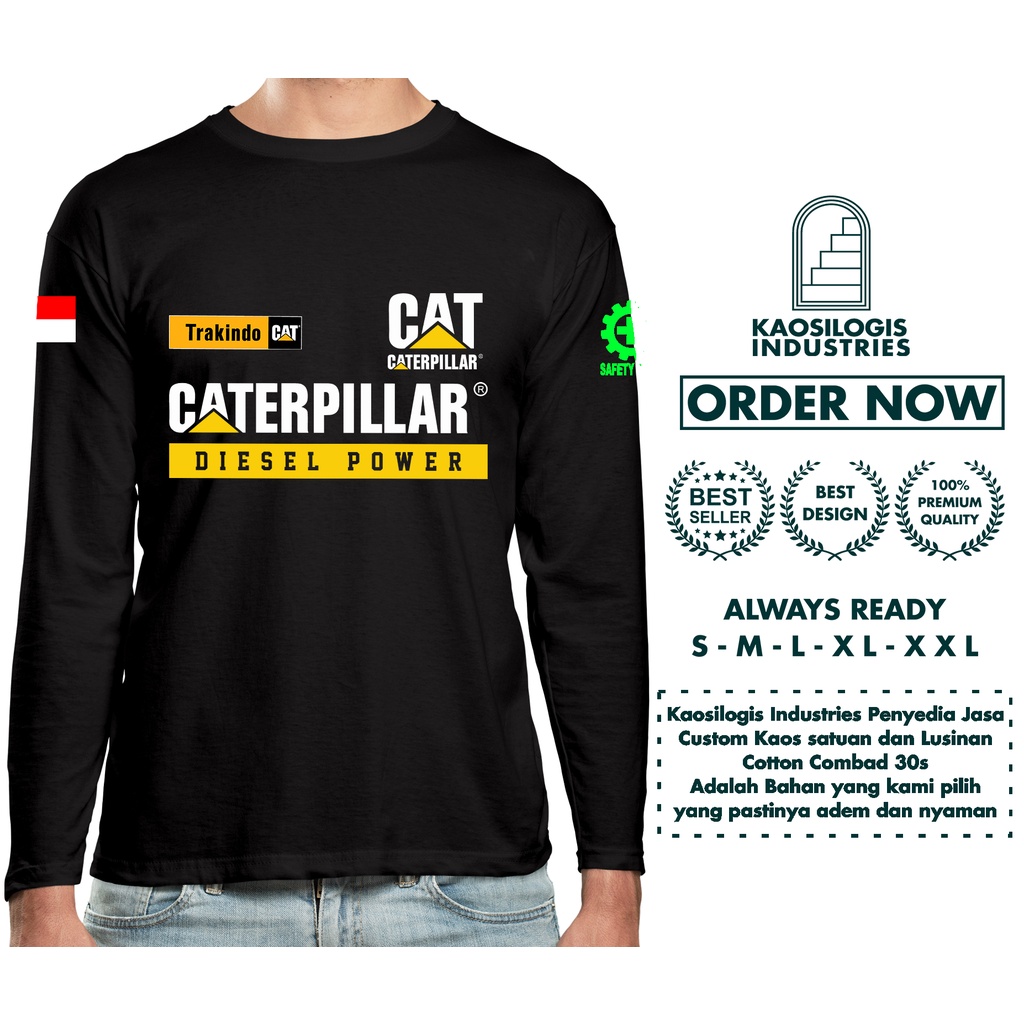 Kaos Lengan Panjang diesel power alat berat - Kaosilogis