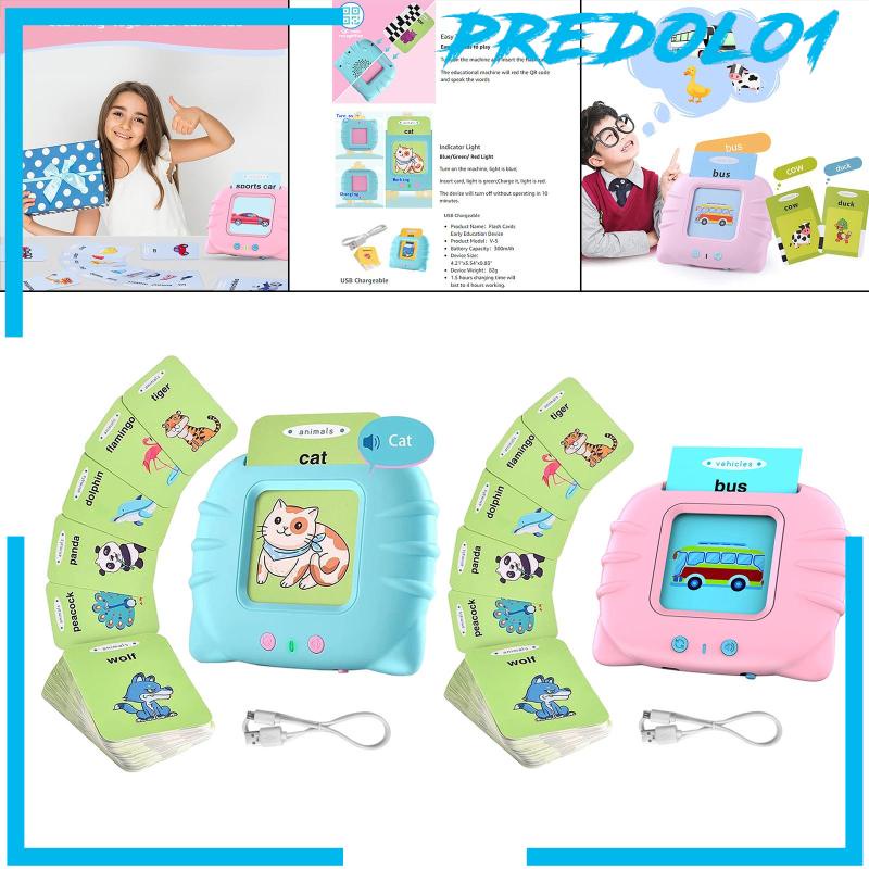 [PREDOLO1] 224Pcs Flash Cards Education Machine Sight Words Talking Toys for Age 2-6