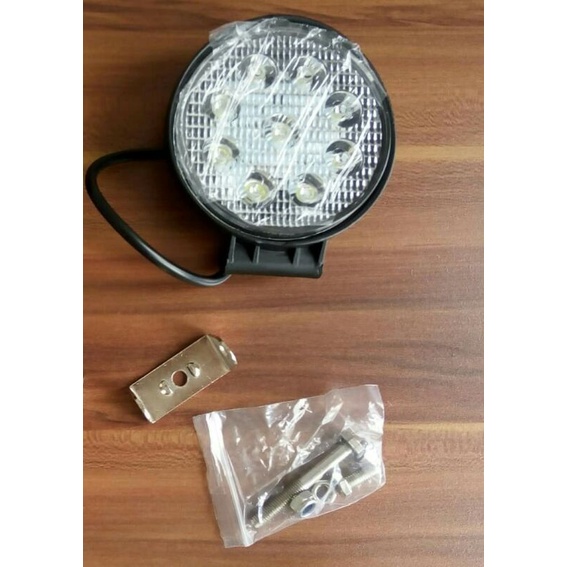 Lampu Sorot WORKLIGHT LED BULAT 27W Lampu Tembak 9 MATA Motor Mobil
