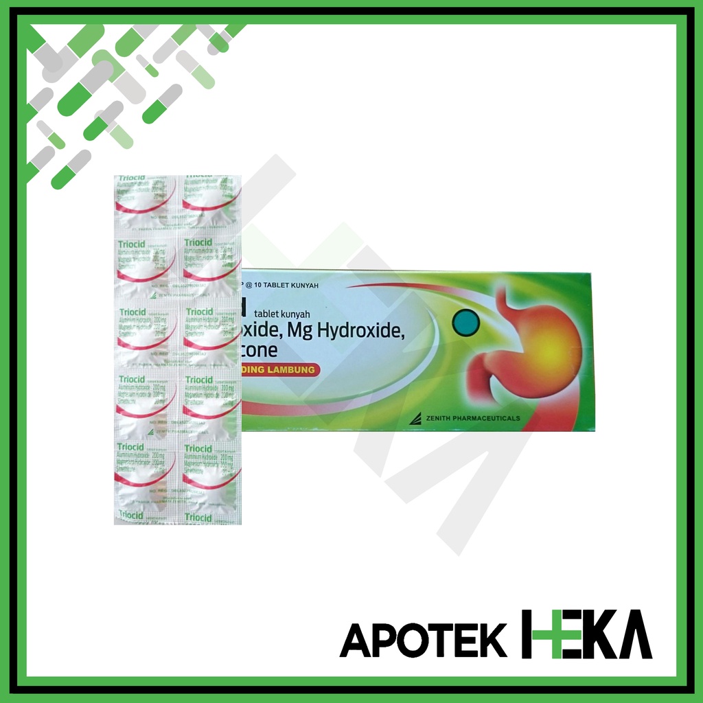 Triocid Tablet Kunyah Box isi 10x10 - Obat Maag Lambung (SEMARANG)