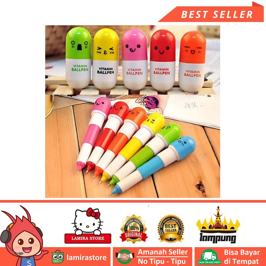 

PENA VITAMIN LUCU / PENA KAPSUL WARNA WARNI / PULPEN VITAMIN / PULPEN KAPSUL / PEN KAPSUL / PEN VITA