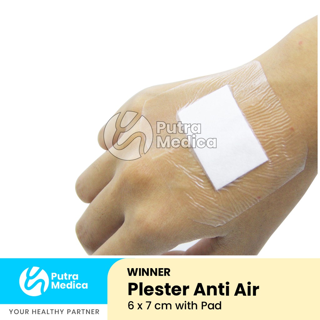 Winner Film Island Dressing with Pad [6x7cm ] - 1 Pc / Plester Anti Air dengan Bantalan / Plaster Penutup Luka Transparan