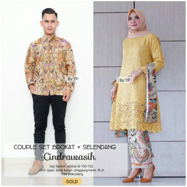 COUPLE SET BRUKAT FREE SELENDANG  MURAH SARIMBIT  BATIK  