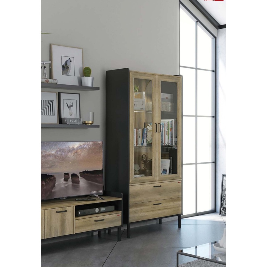 Rak lemari hias buku pajangan industrial minimalis kaki besi BANDUNG