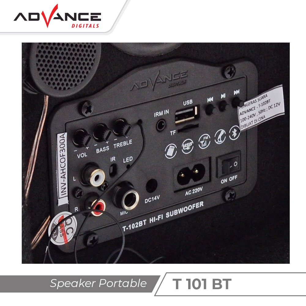 Speaker Advance T-101BT Speaker Bluetooth - Black [Karaoke/FM/5 Inch] ~ FMS