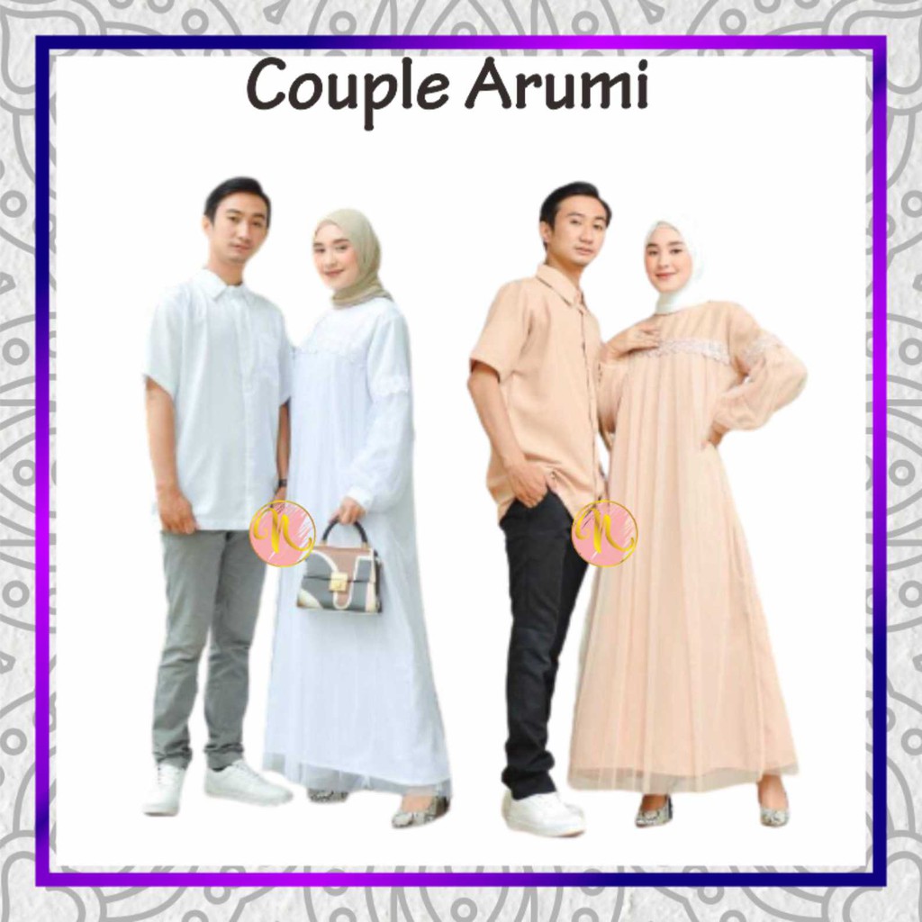BAJU GAMIS COUPLE SARIMBIT KELUARGA PASANGAN MUSLIM NIBRAS AURORA PURPLE GAMIS PROMO TERBARU 2021