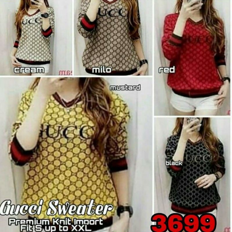 Sweater Gucci Import Rajut Wanita