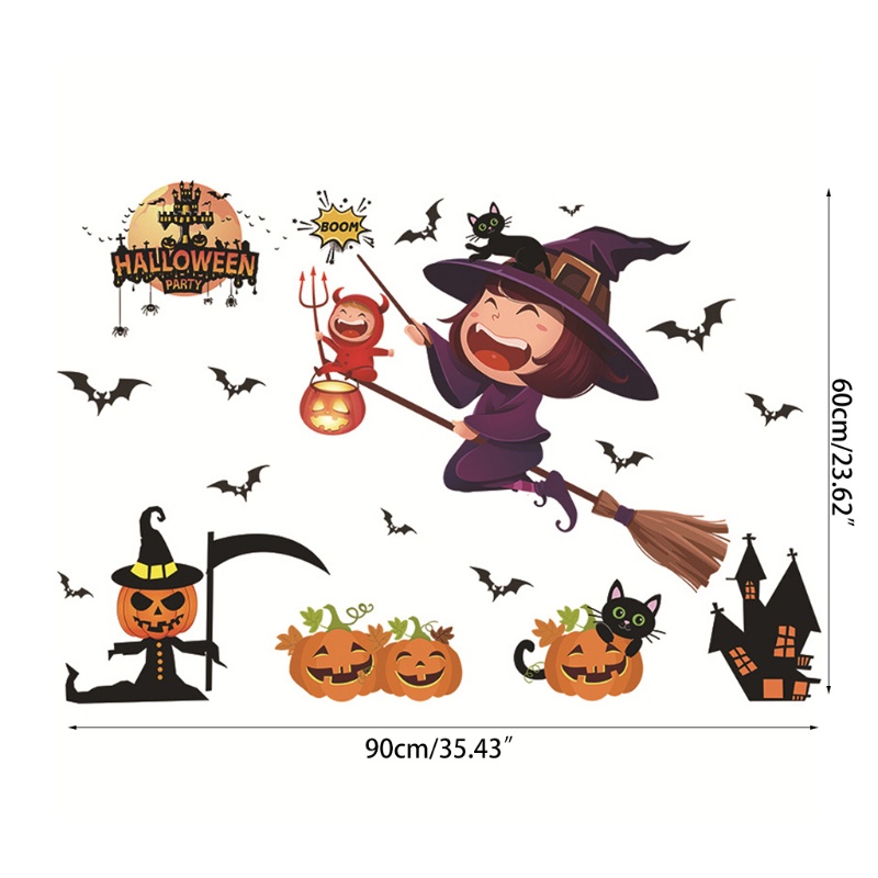 Zzz Stiker Jendela / Pintu / Dinding Motif Halloween Untuk Dekorasi Rumah