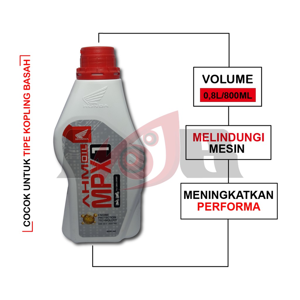 Oli Motor Bebek MPX1 4T AHM Honda Original 800ml