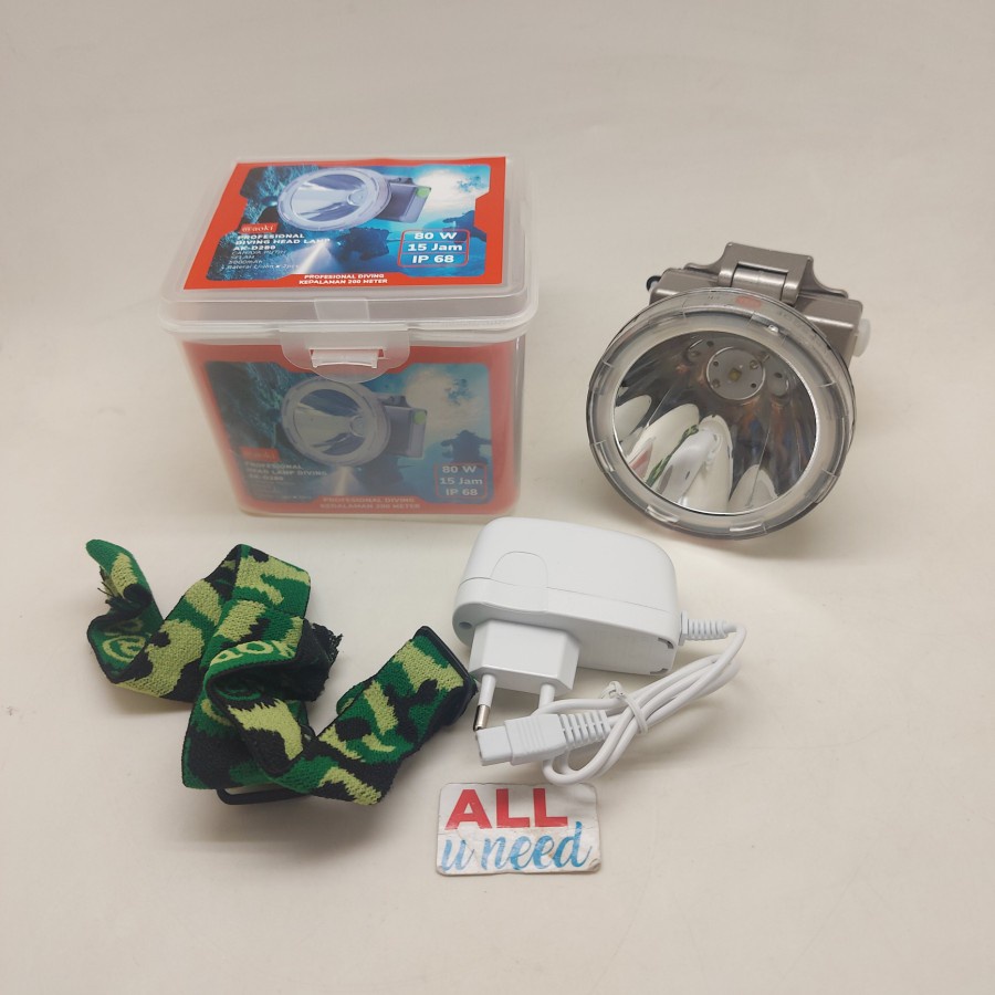 COD SENTER KEPALA SELAM DIVING/OUTDOOR DIVING/PROFESIONAL WATERPROOF IP68 LED CAHAYA PUTIH  80W 5000