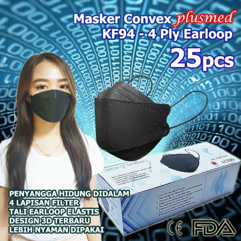 Masker KF94 Convex 4Ply Medis Korea KF 94 Disposable 4 Ply No Evo Mask - Masker KF94 1 box 25 pcs