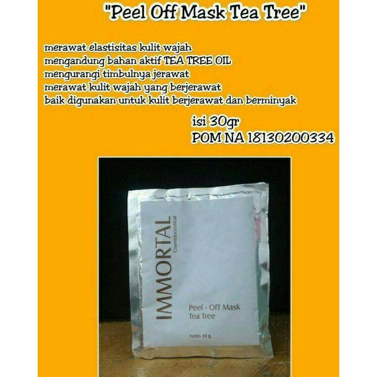 IMMORTAL MASK PEEL OFF TEA TREE | MASKER TEA TREE