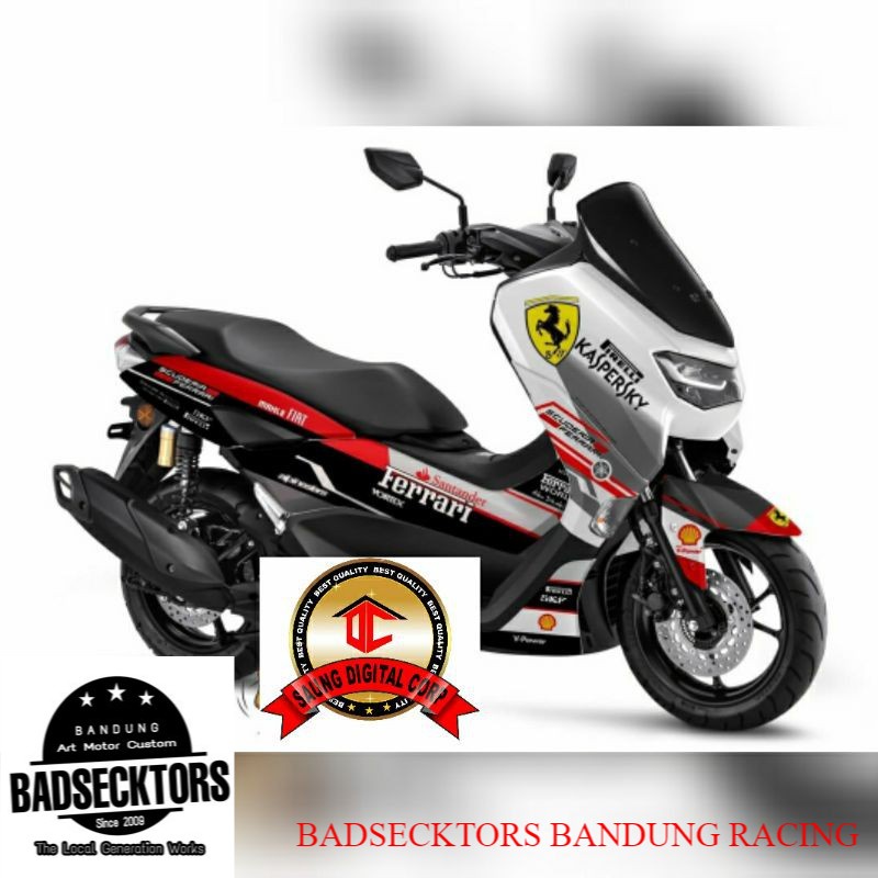 Decal Sticker New NMAX Full Body Ferrari putih merah hitam variasi keren
