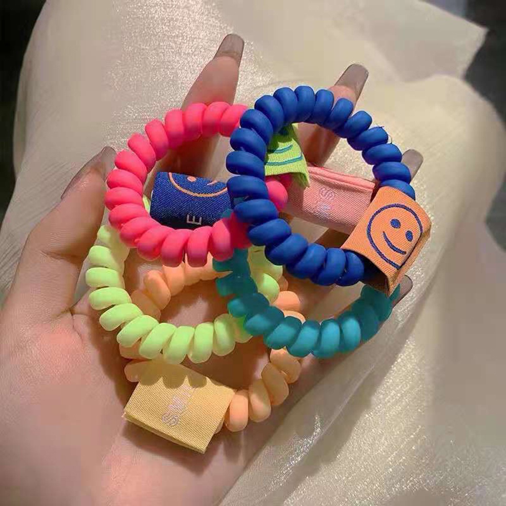 Korean Ins Candy Color Sweet Smile Hair Rope Tie Rubber Band Accessories