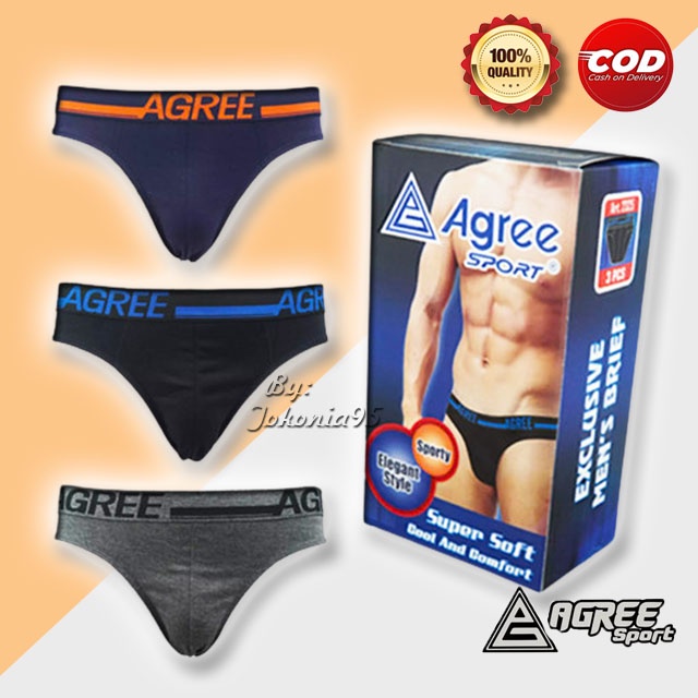 Celana Dalam Pria Agree 2325 Karet Boxer isi 3