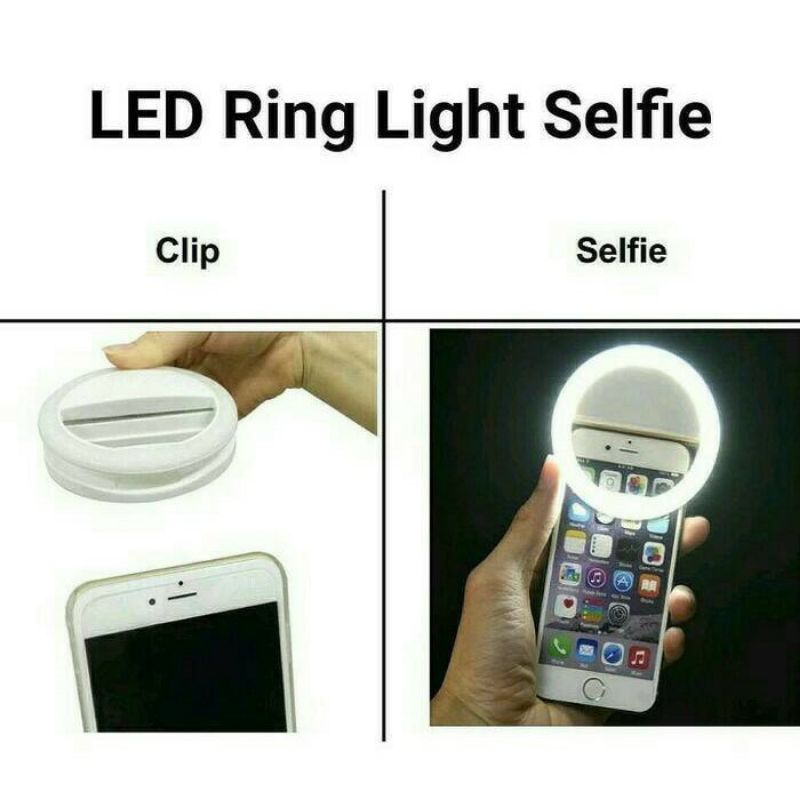 Ringlight ring lampu led selfie menyala pencerah mempercantik gambar foto video bulat kamera hp smartphone