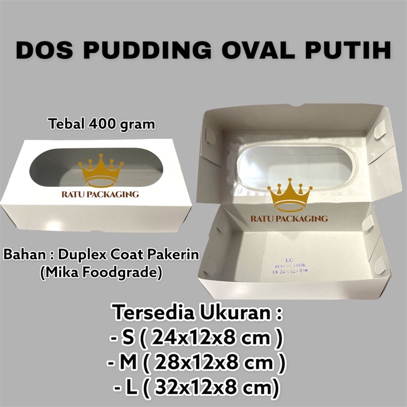 

[10PCS] RATU | Dos DUPLEX PUDDING POLOS Kardus Kotak Box Hampers Dus Kue Putih Polos