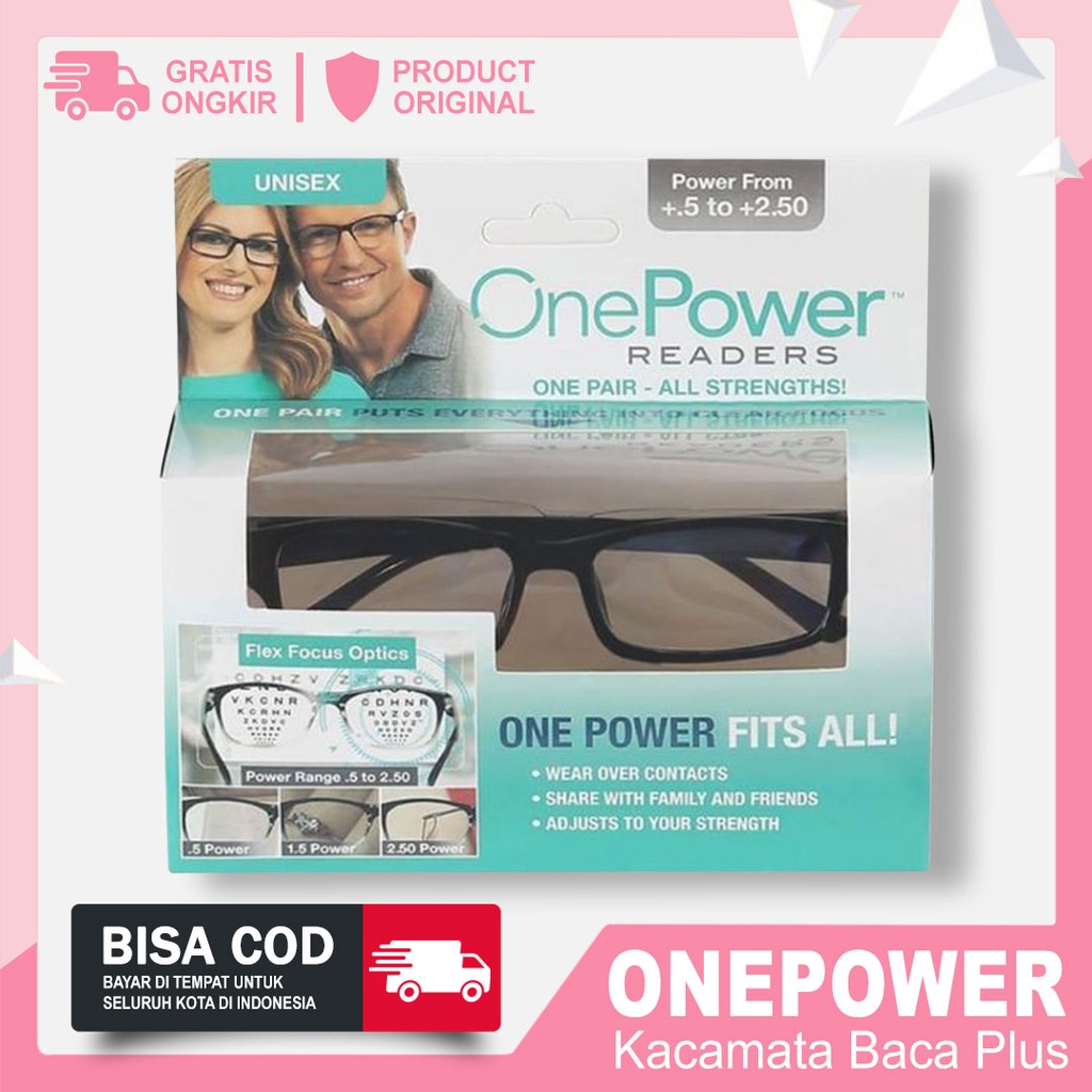 Kacamata Baca Plus Pria Wanita Kacamata Auto Focus Fokus Adjusment Ajaib One Power Readers Plus Baca