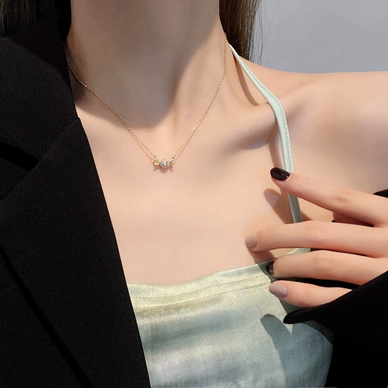 Kalung Rantai Sterling Silver Dengan Liontin Permen Untuk Wanita