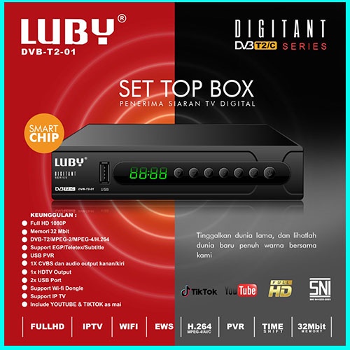 Set Top Box Luby DVB T2 01 TV Siaran Digital Receiver STB BISA Youtube