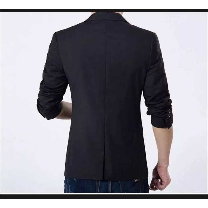 BLAZER SLIMFIT PRIA HITAM GABRIEL STRIPE BLACKLIST ORIGINAL NIKAYU HIGH TWIST