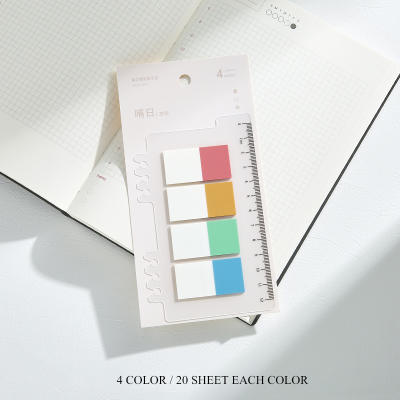 200 Lembar Sticky Note Warna Neon Untuk Pembatas Buku-J