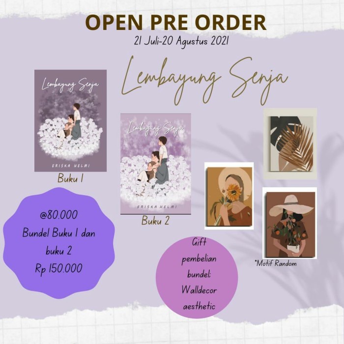 

PROMO!!! NOVEL ERISKA HELMI LEMBAYUNG SENJA TERLARIS