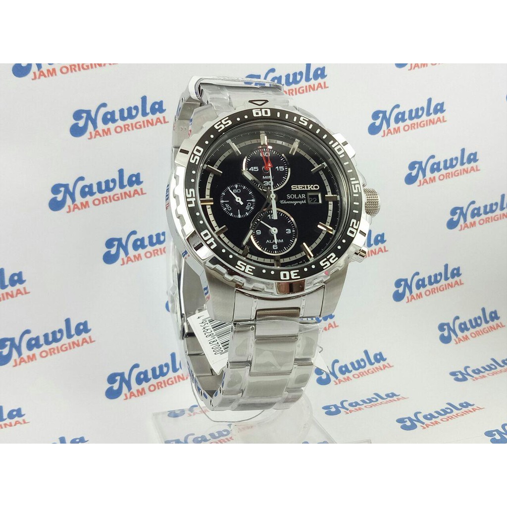 Seiko Solar SSC299P1 Chronograph Black Dial - Jam Tangan Pria SSC299