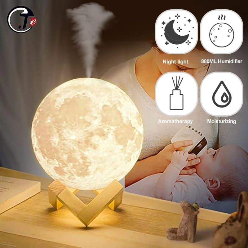 Moon Night Light Humidifier Diffuser Difuser Aromaterapi Aromatherapy Aroma Terapi